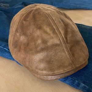 Suede Cap. Brown Faux Suede Cap. Nice. Unisex. Fits like men’s med. lightweight